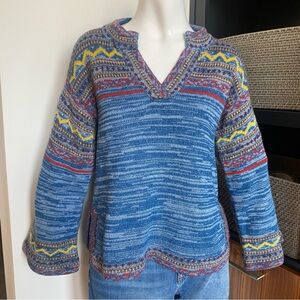 Vintage Bobbie Brooks 60s/70s Multicolored Space Dye Bell Sleeve V-Neck Sweater